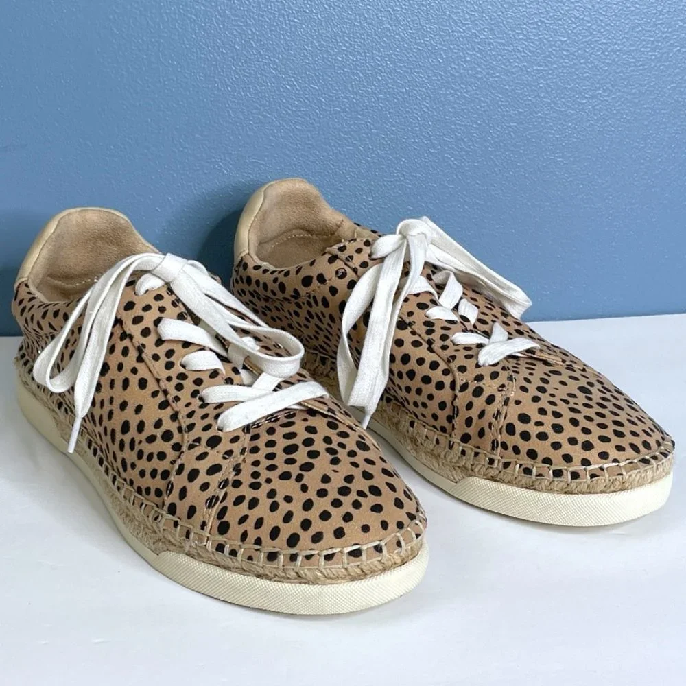 Universal‎ Thread Womens Shaelyn Espadrille Shoes Size 8 Leopard Print Lace Up